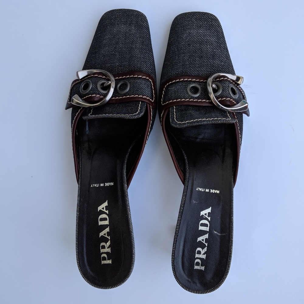 Prada Denim Mules